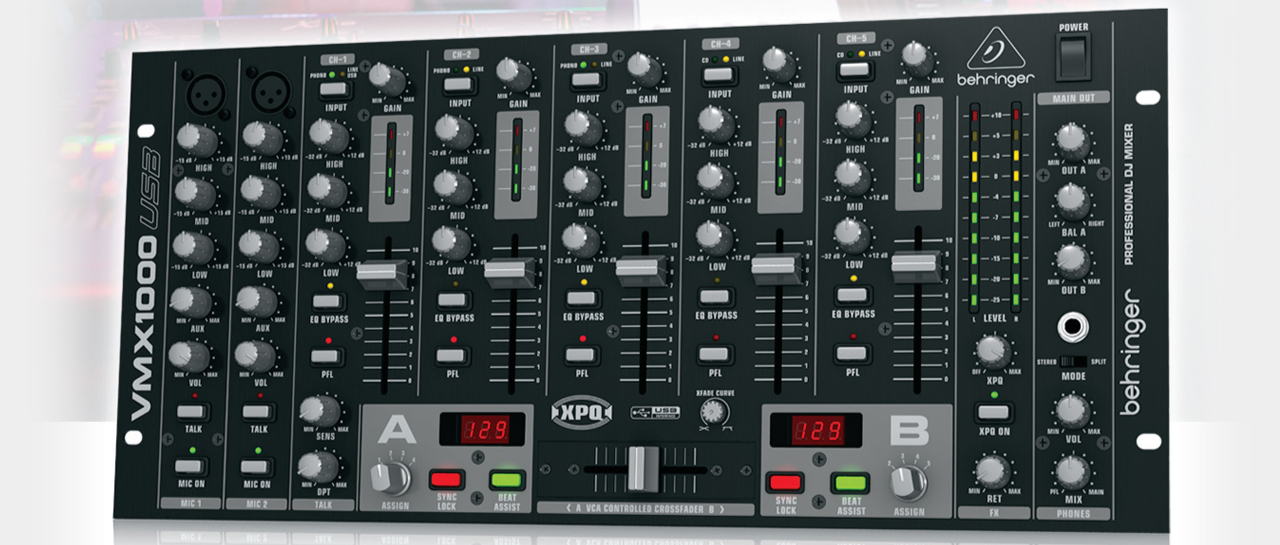 Behringer VMX1000USB Mixeur 7 canaux DJ, logiciel | MUSIC STORE professional
