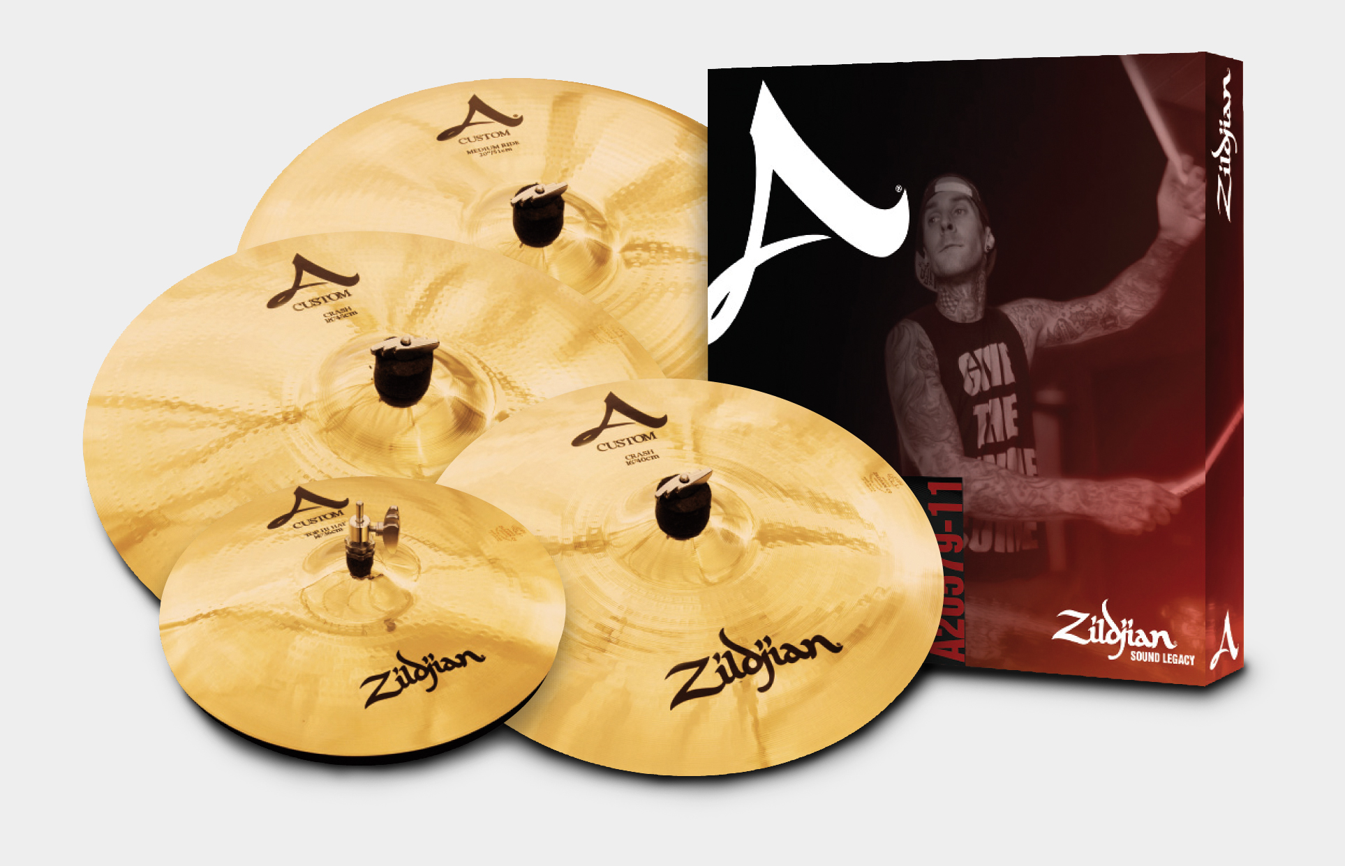 Zildjian A-Custom Cymbal Set 14"HH, 16" Cr, 20"R + 18Cr | MUSIC STORE  professional