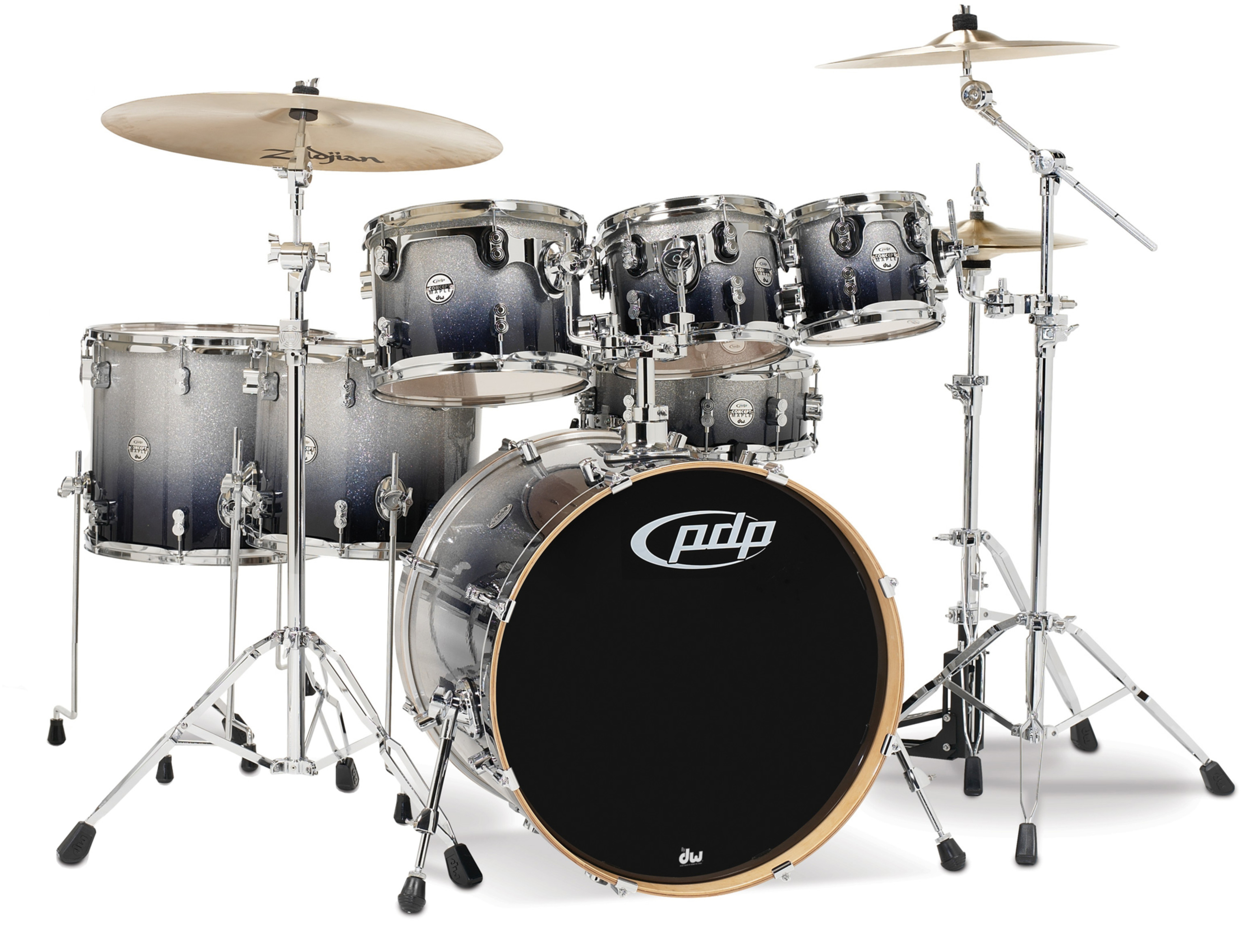 PDP PDP Concept Maple CM7, Silver to Black Fade | MUSIC STORE professional